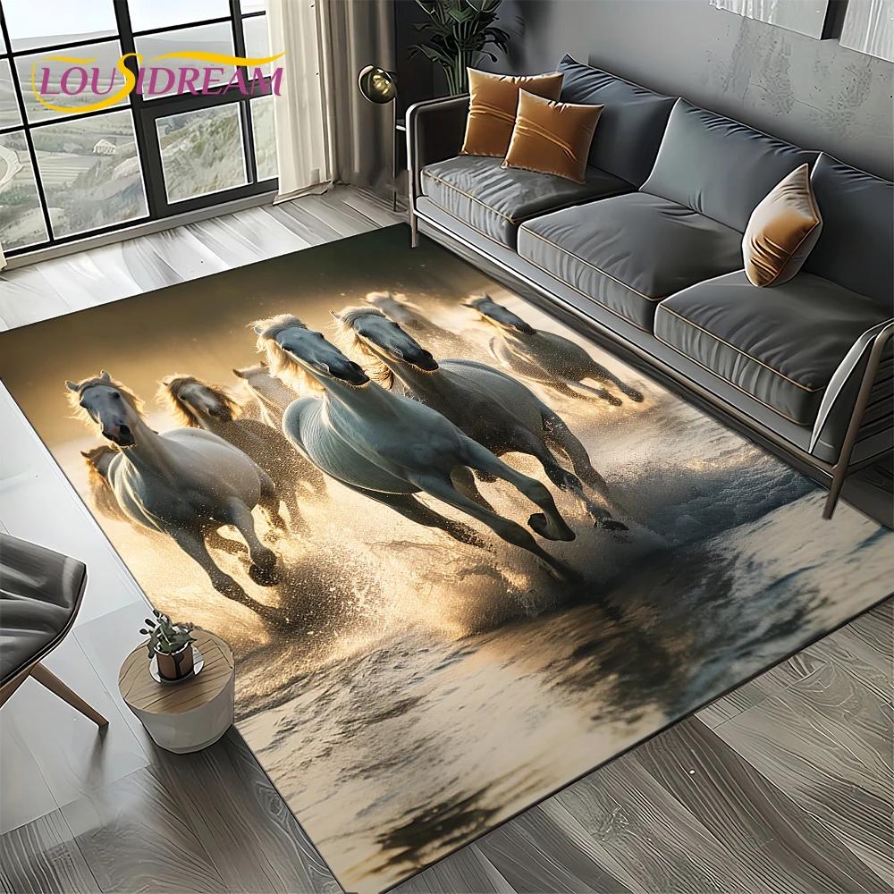 27 Style Horse Pentium Gallant Steed Animal Carpet Rug for Living Room Bedroom Home Sofa Decoration,Area Rug Non-slip Floor Mat