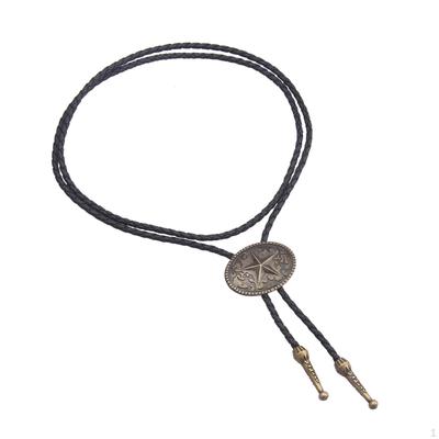 Fashion Vintage Bolo Tie, Adjustable Cowboy Tie Leather Neckties for Men Western Necklace