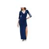 Adidas Originals Adicolor Classics 3-Stripes Maxi Dress With V-Neck And Half Sleeves Women Dress Navy IP2987