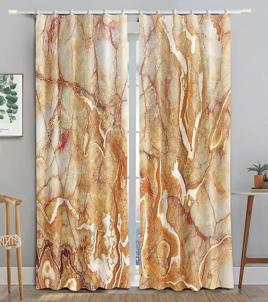 Modern Abstract Gilter Marble Texture Thick Blackout Curtains for Living Room Bedroom Various Color Patterns High Shading Drapes