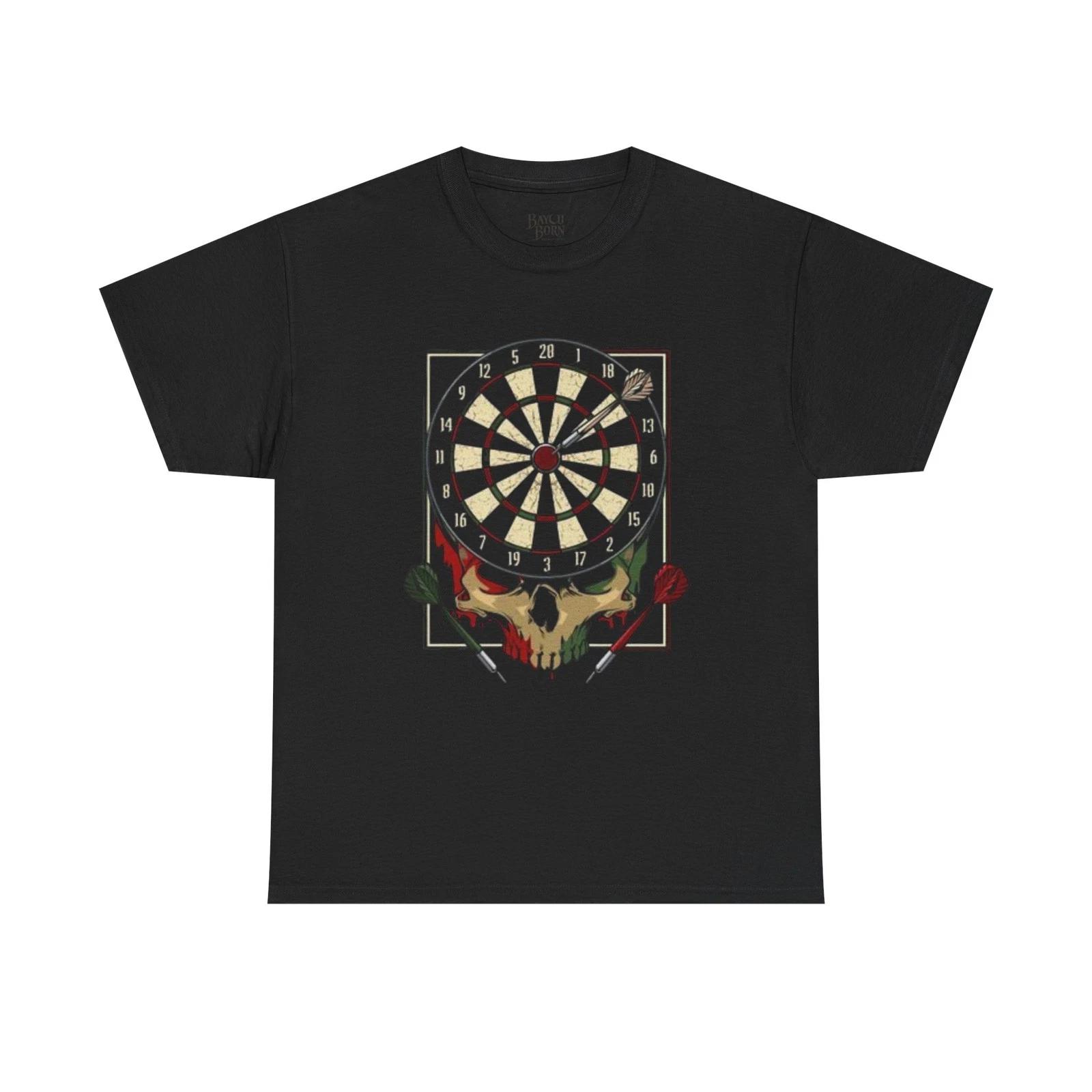 Skull and Dartboard Tee | Darts Target, Rose and Skull Graphic L
