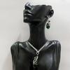 Elegant Rhinestone Necklace & Earring Set for Women and Brides