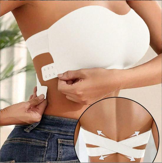 Women's European & American Style Seamless One-Shoulder Strapless Bandeau - Anti-Exposure, Thin, Large Size