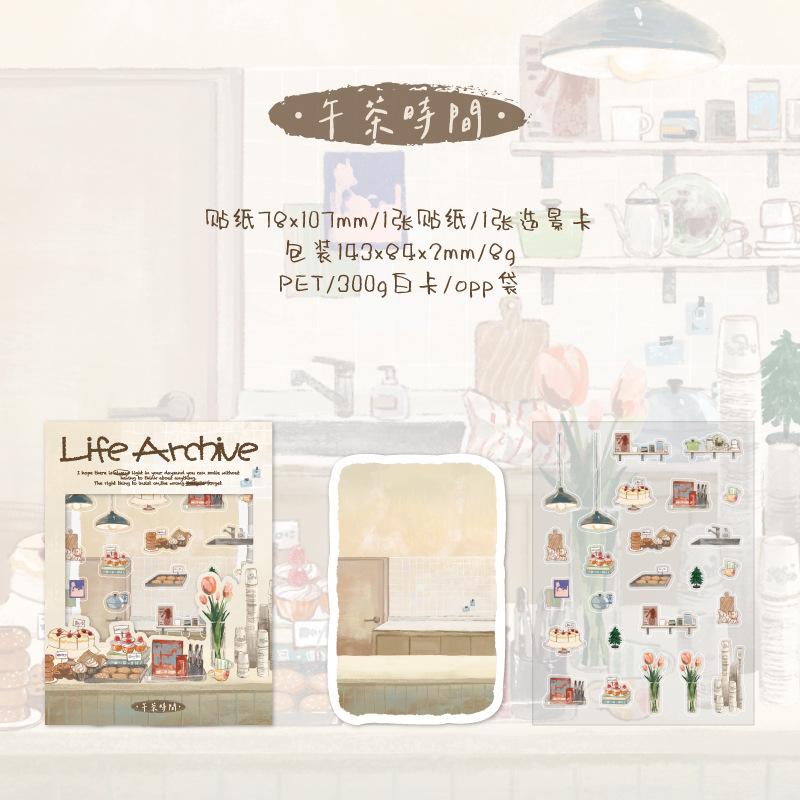 

2pcs/1 lot Landscape Sticker Life Archive Series INS Lifestyle Landscape DIY Materials Decoration Stickers