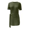 Women's Spring Summer Waist, V-neck, Short-sleeved Sexy  Strap Dress