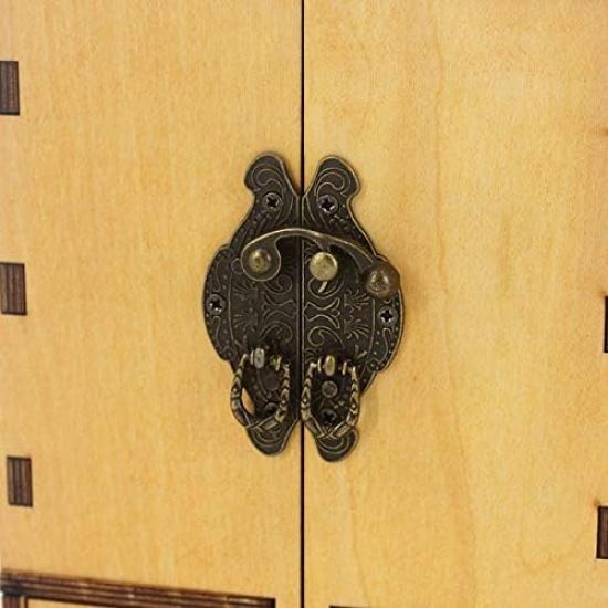 5pcs Antique Bronze Hasps Latch Lock Alloy Box Handles Jewelry Wooden Box Buckle Clasp Hook Padlock Small Shackle Hardware (Color : A)