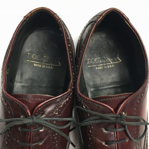 Vintage 60s-70s Rare White Tag Red Letter BOSTONIAN Full Brogue Burgundy size 8.5D/B Men's(USED)