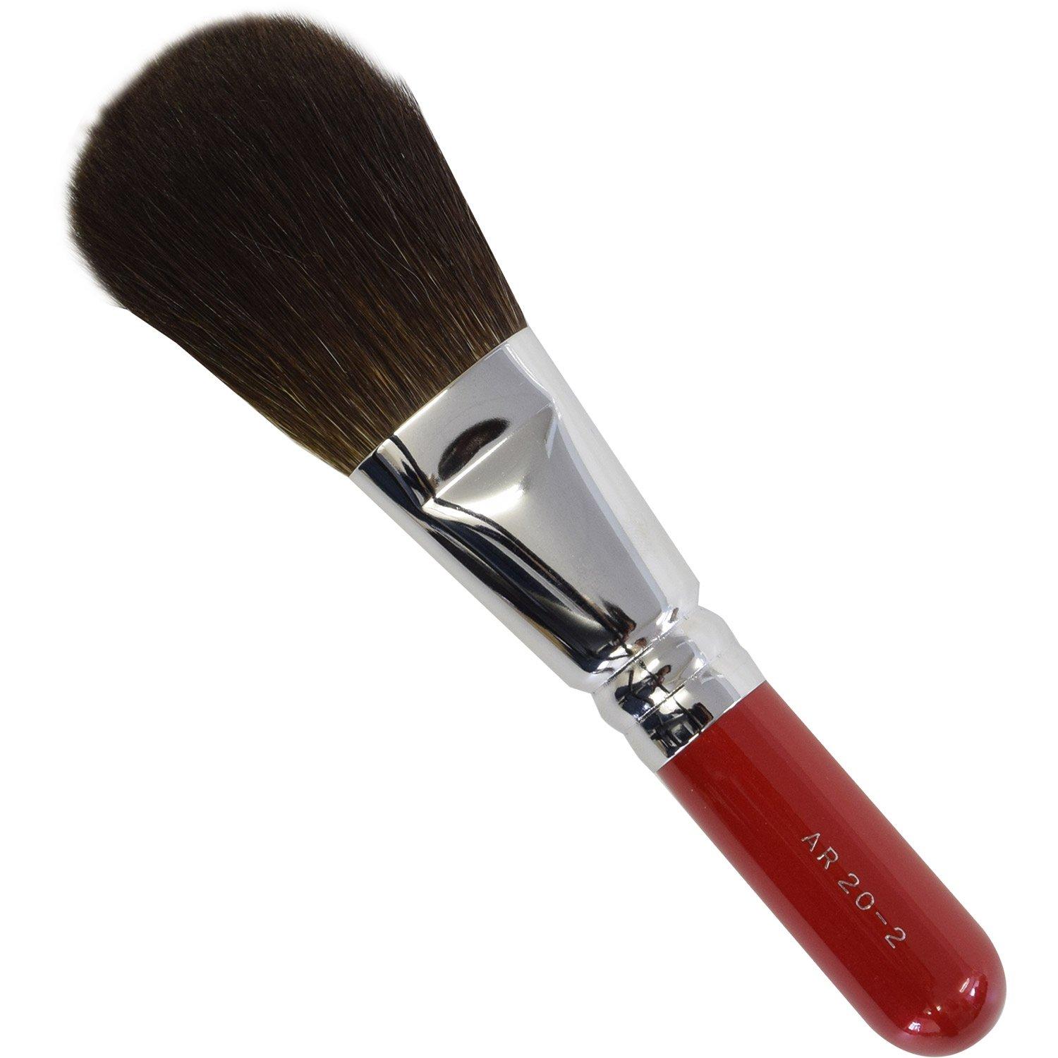 

ARRS20-2 Kumano Supervised by Rokkakukan Sakurado Powder Brush (Flat) 100% Gray Squirrel Wood, Red Handle, Professional Grade