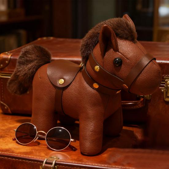Horse Doll Pendant Faux Leather Pony Keychain Cute Animal Keyring Versatile Bag Charm for Keys And Accessories