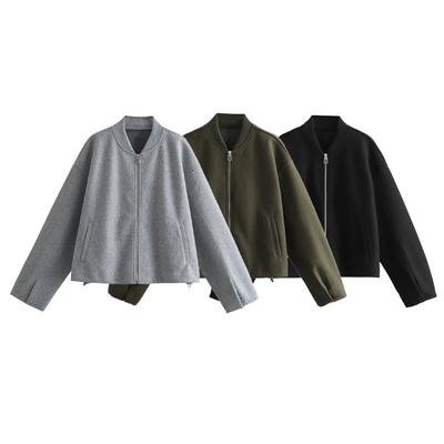 Autumn Winter Women's Wear Fashion Casual Loose Versatile Stand Up Collar Soft Jacket Coat