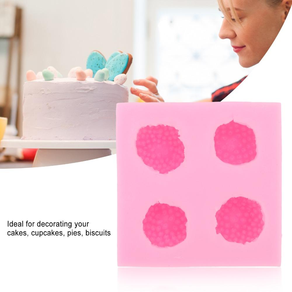 4-Cavity Chocolate Mold 3D Strawberry Shape Baking Mould Dessert Toppers Fondant Mold  Candy Making