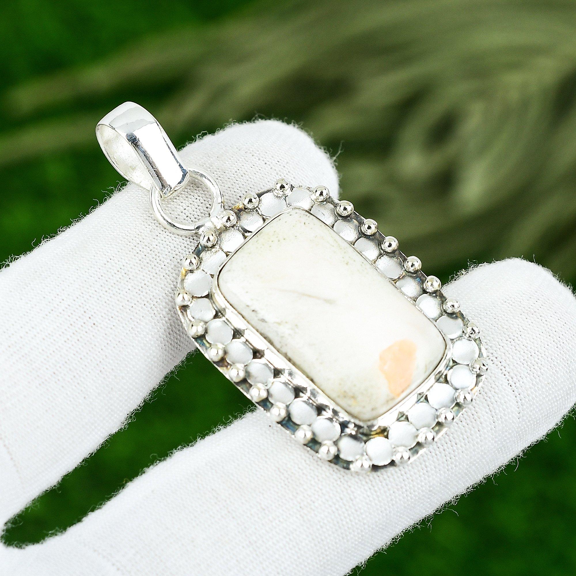 

Прямоугольный камень сколецит, сестра, ручная работа, помолвочный, авторский кулон, серебро 925 пробы