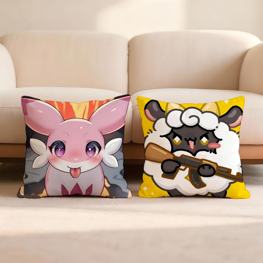 Palworld PD GAME Cushion Cover Premium Comfort Reversible Pillow Cove -Two In One Design for Any Room & Car Interior