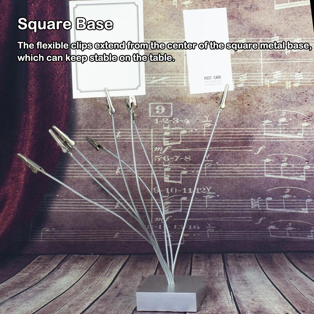 Silberner Sockel Foto-Klammern Halter Tischnummer Klemmen Heim Büro Schreibtisch Papier Organizer Baumstil Hochzeitsfotos
