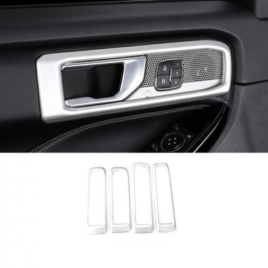 Inner Door Handle Bowl Panel Cover 4PCS For Ford Explorer - Matte Silver