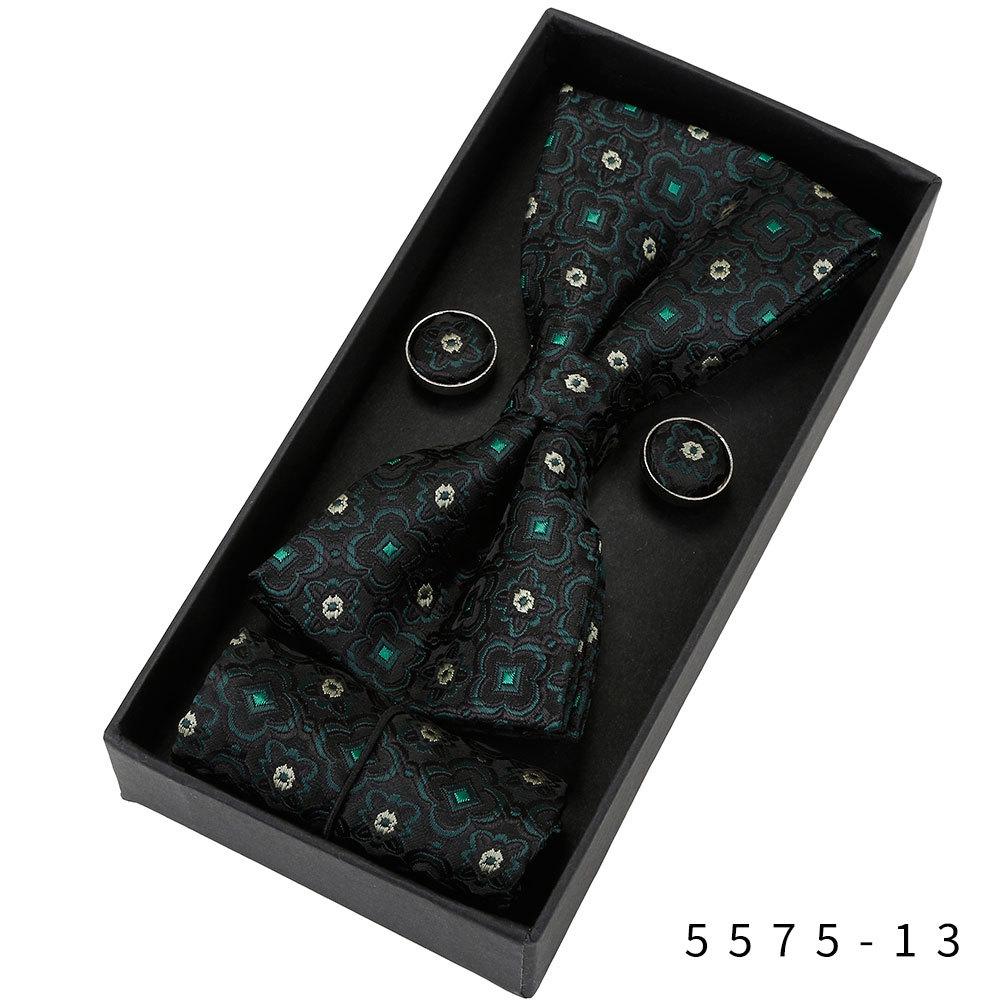 Men's Formal & Casual Bow Tie, Cufflinks, and Pocket Square Set - Korean Style for Weddings & Events