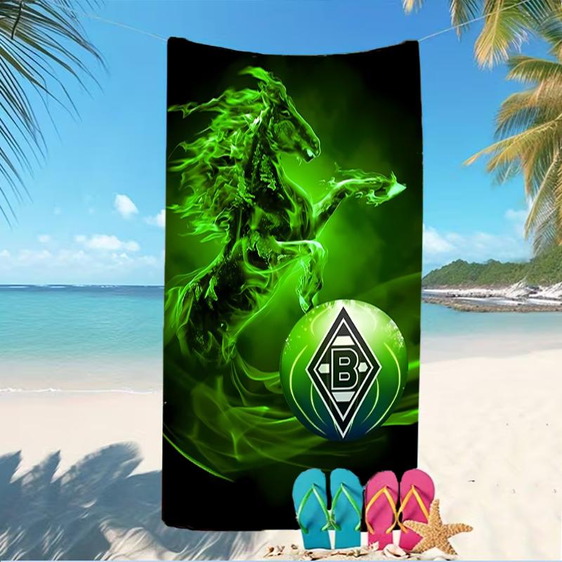 Beach Towel with Borussia Monchengladbach logo Pattern - soft,absorbent,machine washable Lightweight&Modern,swimming,Travel Essentials