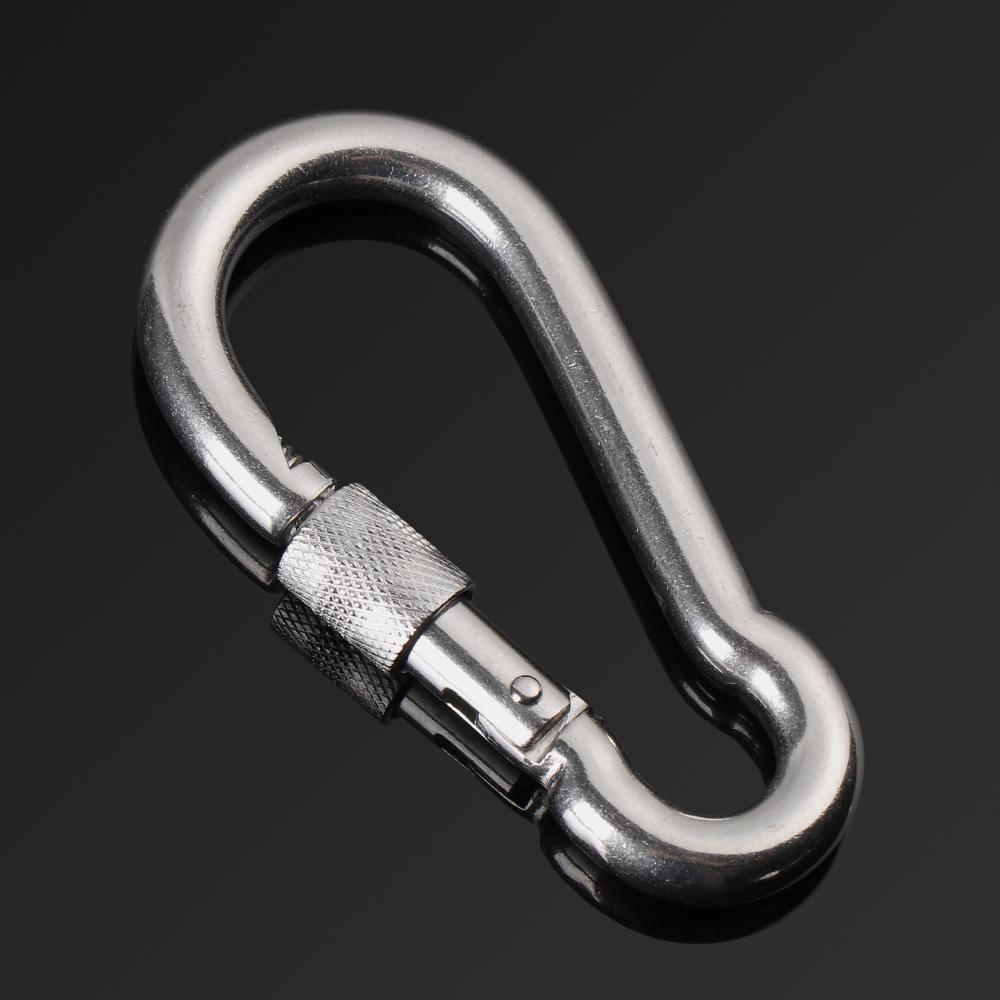 Quick Link 304 Stainless Steel Camping Equipment Safety Hook Lock Ring Carabiner Travel Kit