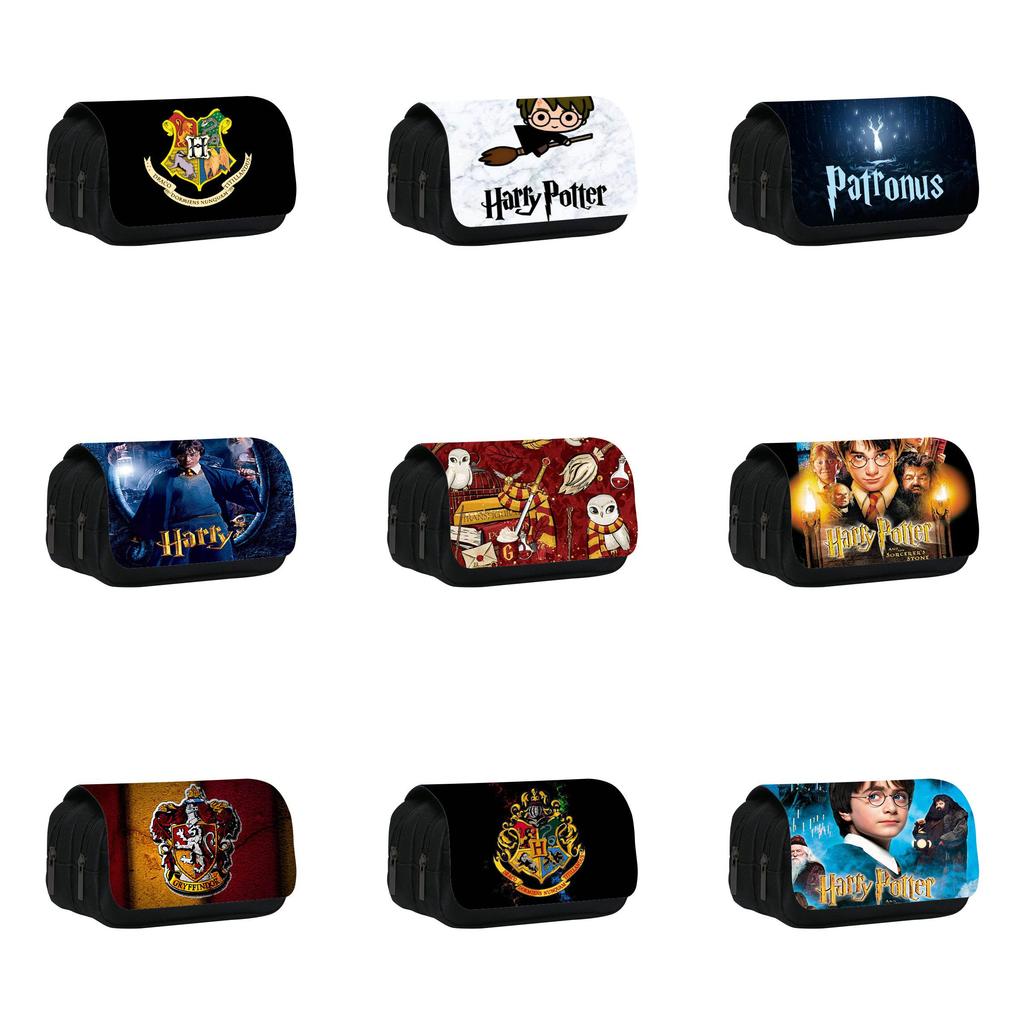 Harry Potter Pencil Case Cartoon Anime School Supplies Storage With Double Layer For Students