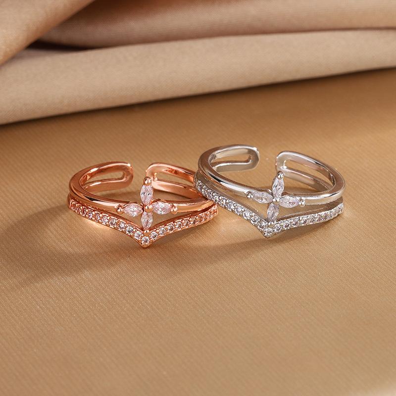 925 Silver Flower Zircon Wedding Rings For Women Couple Elegant Luxury Jewelry Wedding Argent 925 Jewellery