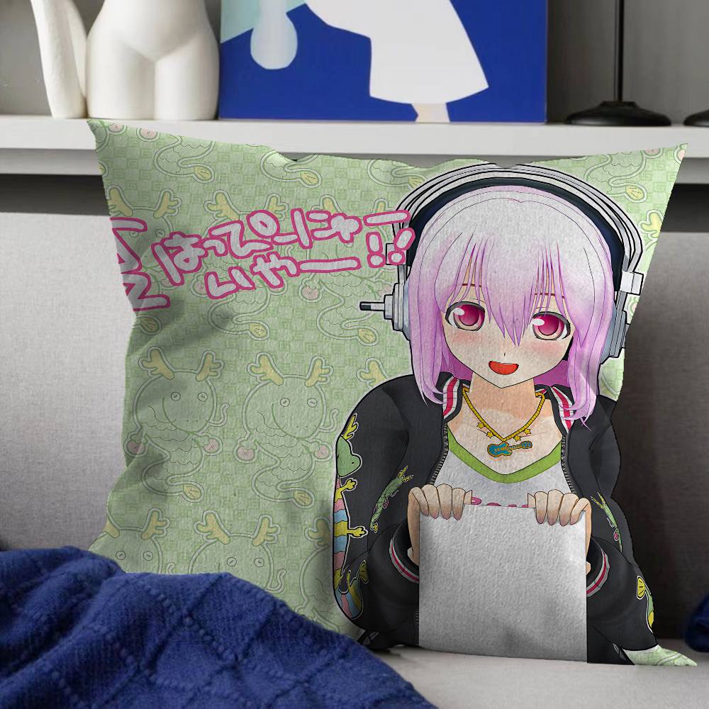 SSuper Sonico Pillow Gift Home Office Decoration Pillow Bedroom Sofa Car Cushion CoverPillow Case