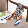 Classic French Style Polka Dot Silk-Like Square Scarf Women - Black Blue Print 70x70cm Lightweight Accessory
