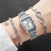 4PCS Women's Elegant Watch Set Ladies' Simple Business Style Casual Watch Adjustable Strap Quartz Watch Christmas Birthday Gift