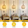 JOYINLED Japanese Boho Chandelier, E27 Bamboo Woven Wall Light for Bedroom Bathroom Living Room Vintage Rattan Plug-in Lamp 20cm