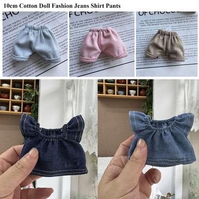 Multistyles Doll Jeans Shirt Fashion Pants Trousers Clothes for 10cm Cotton Doll