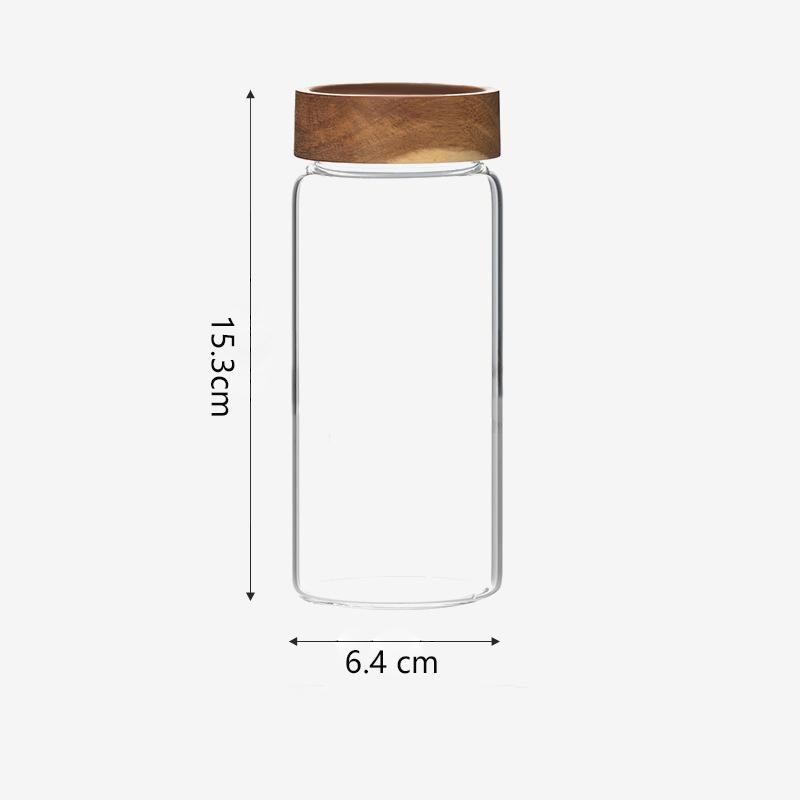 

580 мл Стеклянная герметичная банка с деревянной крышкой Кухонные контейнеры для хранения Бутылки Банки Контейнер для пищевых продуктов Зерна Кофейные зерна Зерна Контейнеры для конфет 580ml&1pcs