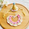 2pcs Handmade Dog Neck Set Photo Decoration Dog Neck Accessories Soft Pet Birthday Hat