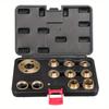 Allsome 11 Pcs Woodworking Router Bushing Guide 10-30mm Copper Premium Router Guide Bush.