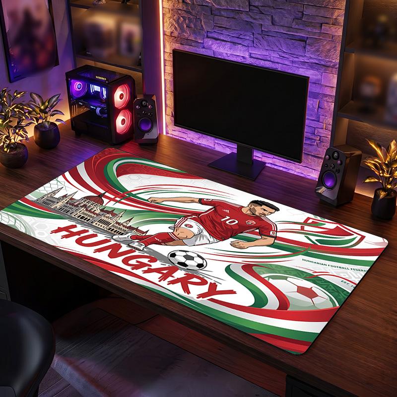 Hungary Football Crest Mouse Pad, Extended Non Slip Rubber Desk Mat for Gaming Office Laptop Fan Gift