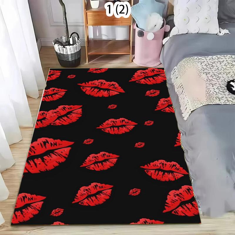 

Red Purple Gradient Lip Retro Style Area Rug Elegant Soft Non-Slip Floor Carpet for Living Rooms Bedrooms Vintage Home Spaces 40x60cm