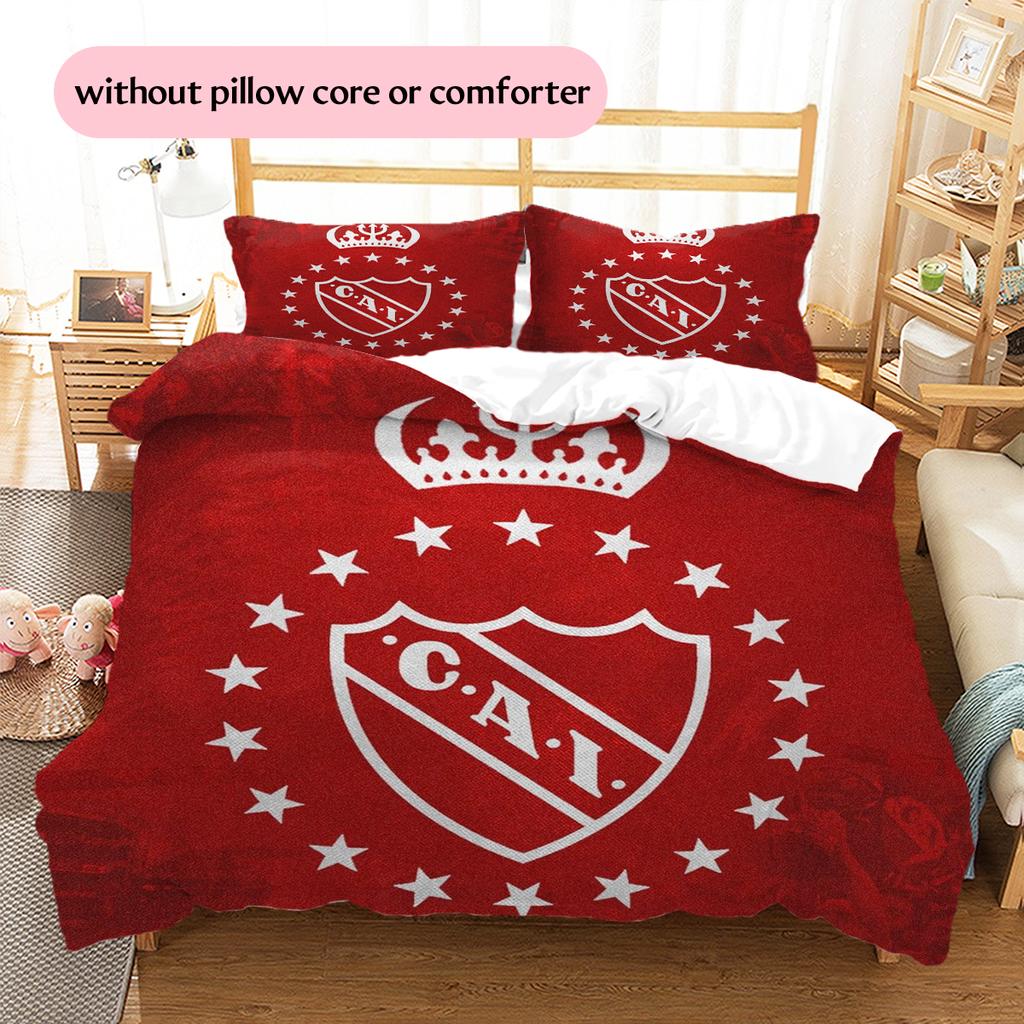Club Atletico Independiente Pattern Bedding Home Decoration Birthday Gift (1 * Duvet Cover + 2 * Pillowcase, Without Core)