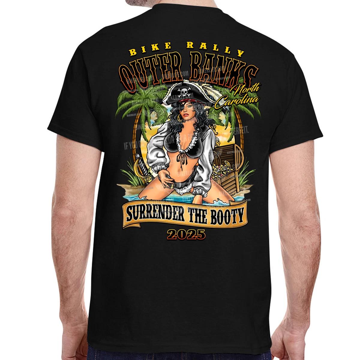 2025 Outer Banks Bike Rally Surrender the Booty T-Shirt No Harley M