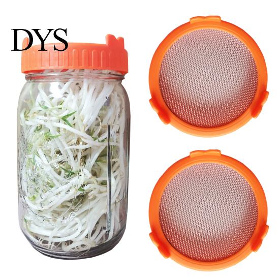 Sprouting Lid Easy To Clean Good Drainage Mason Jar Germinating Plastic Sprout with Stainless Steel Screen for Household Kit