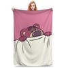 Super Soft Lotso Strawberry Bear Throw Blanket Premium Flannel Fleece Lightweight Bed Blanket Super Cozy Blankets All Season Use