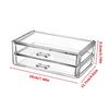 Clear 2 Drawer Makeup Storage Box Acrylic Cosmetic Organizers for Desk Tidying and Neat Jewelry Pens and Small Items