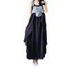 Women's Summer Casual Jeans Splicing Chiffon Strap Ruffles Dress