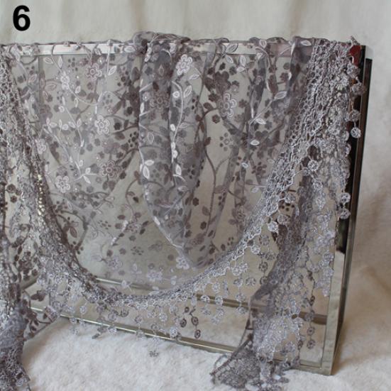 Lady Fashion Hollow Tassel Lace Rose Floral Scarf Triangle Shawl Wrap Gift