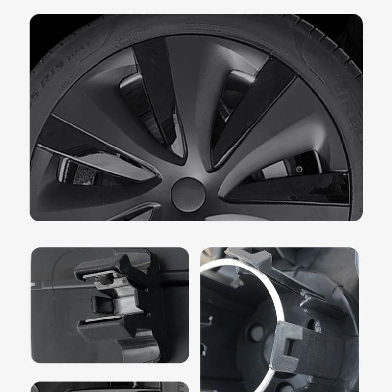 19Inch Wheel Hubcap for TESLA Model Y 2019-2024 4PCS Performance Replacement Hub Cap Automobile Wheel Full Rim Cover Accessories