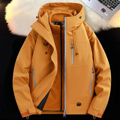 3-in-1 Arbeitskleidung Kapuzenjacke für Herren Outdoor Bergsteigen Paare Verdickte Thermojacke