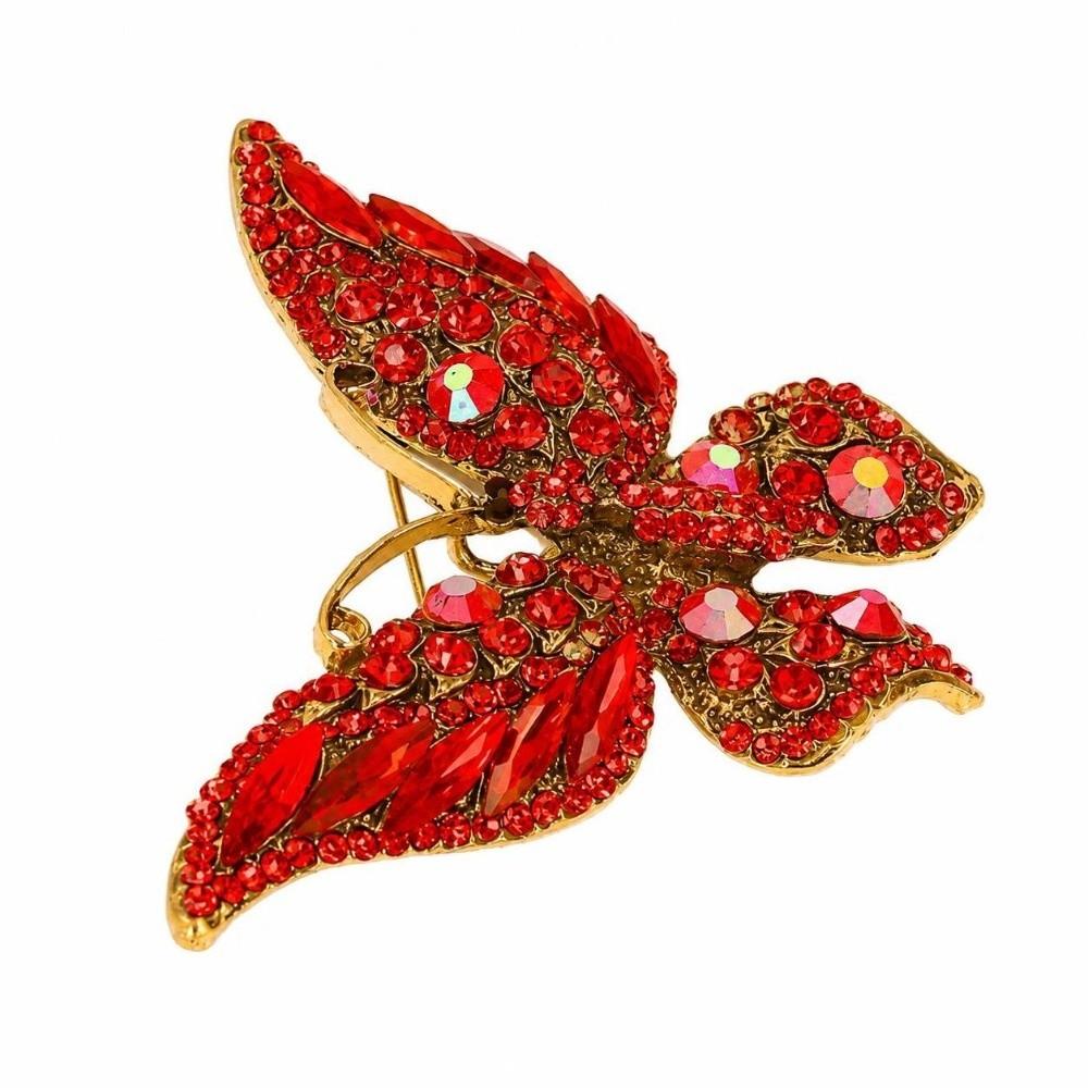 2pcs Animal Shape Butterfly Brooch Pin Multi-Color Rhinestone Butterfly Corsages Brooch For Women