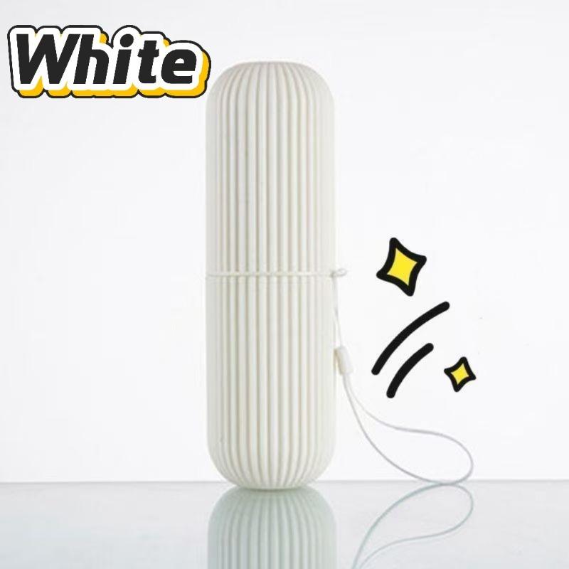 

Travel Toothbrush Storage Box Vertical Stripe Portable Mouthwash Cup Brushing Cup Toothware Box Toothpaste Storage Cartridge 1pcs белый