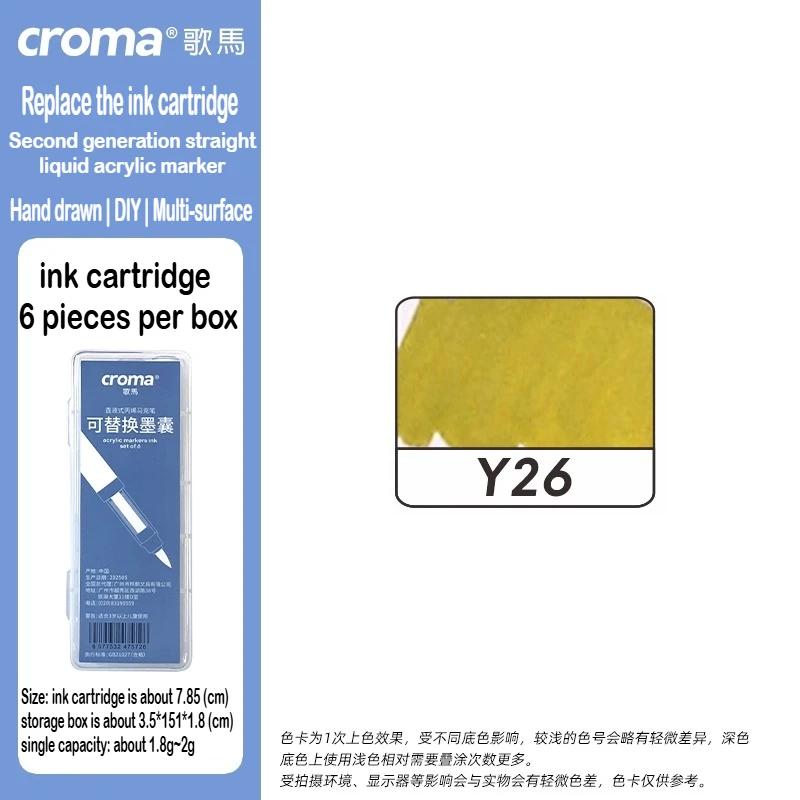 Croma 160/24 Color Replaceable Ink Refill Liquid Soft Tip Acrylic Marker Non Toxic Waterproof School Office Supplies Stationery