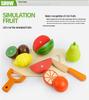 Qie Qie Le Kids' Educational Wooden Kitchen Toy Set: Magnetic Fruits & Vegetables for Ages 4-6