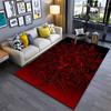 Red and Black Abstract Floral Pattern Carpet for Living Room Decor Suitable for Use As an Anti-slip for Living Room Bedroom Sofas