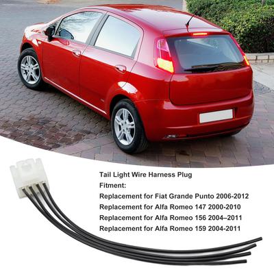 4Pin Rear Tail Light Wire Harness Connector Plug Replacement for Fiat Grande Punto 2006 2007 2008 2009 2010 2011 2012