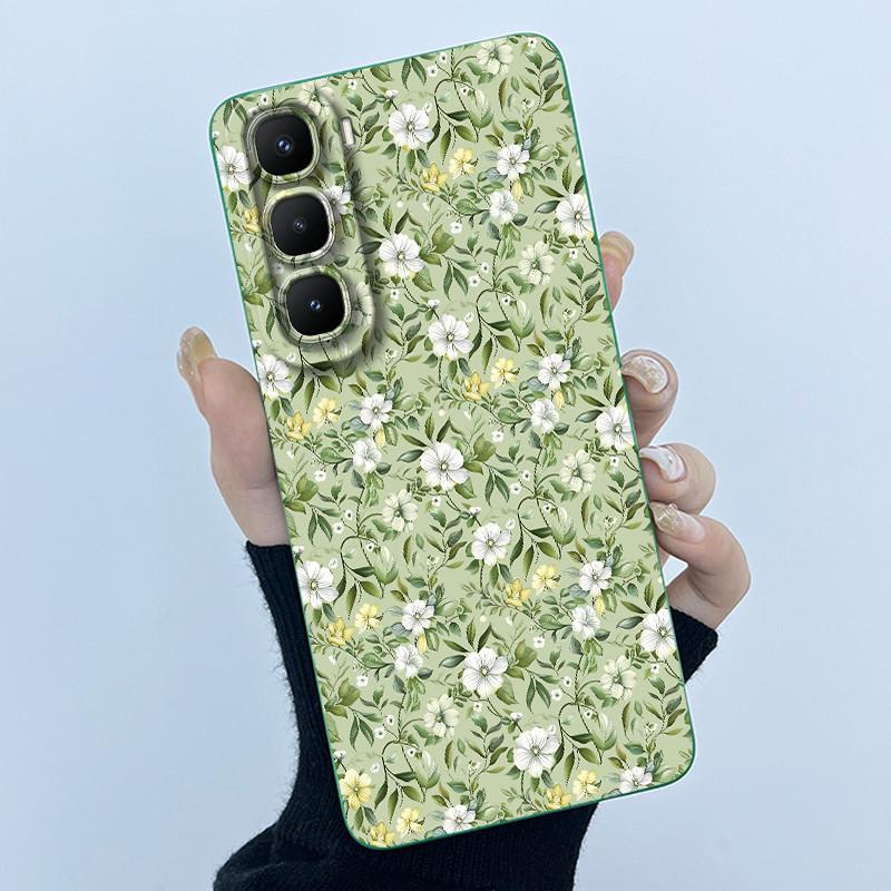 For Infinix Hot 60 Pro Plus Case Fashion Simplicity Flower Liquid Silicone Camera Protection Cover For Infinix Hot 60 Pro+ Capa
